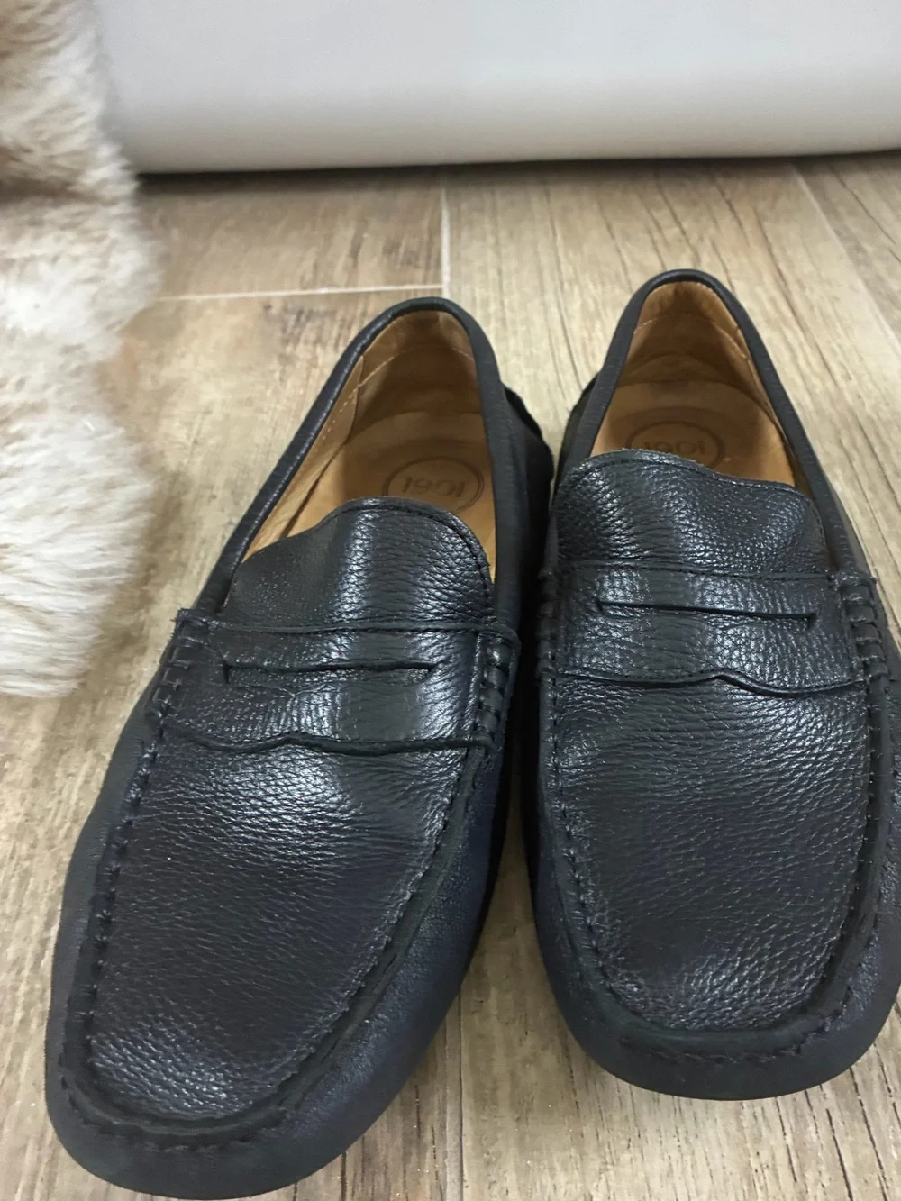 1901 Men’s Black Leather Penny Loafers Driving Shoes Size 9.5 M